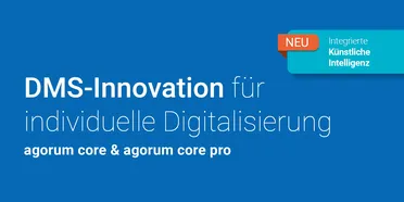 Grafik zeigt: DMS-Innovation mit integrierter künstlicher Intelligenz (KI) für individuelle Digitalisierung mit Open Source DMS.