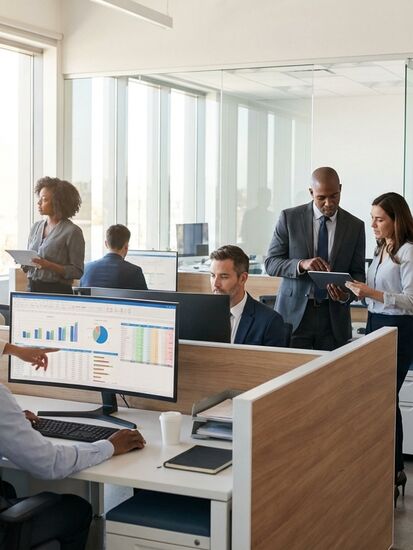 Betriebsprüfer bei der digitalen Dokumentenanalyse in Behörden
