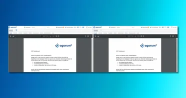 BES IT Solutions Abdock-Plugin für Dokumentenmanagement: Zwei Browserfenster zeigen Dokumente zur effizienten Bearbeitung nebeneinander.
