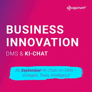Ankündigung: KI-gestützte Chatfunktionen im Dokumentenmanagement-System ab September verfügbar. Digitalisieren Sie Ihre Geschäftsprozesse!