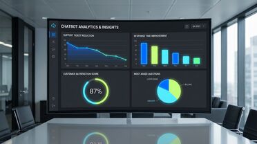 Analytics Dashboard zeigt Chatbot-Performance und Support-Metriken