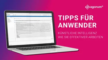 Screenshot von agorum core mit KI-Chat für Dokumentenmanagement-Tipps. So digitalisieren Sie Geschäftsprozesse.